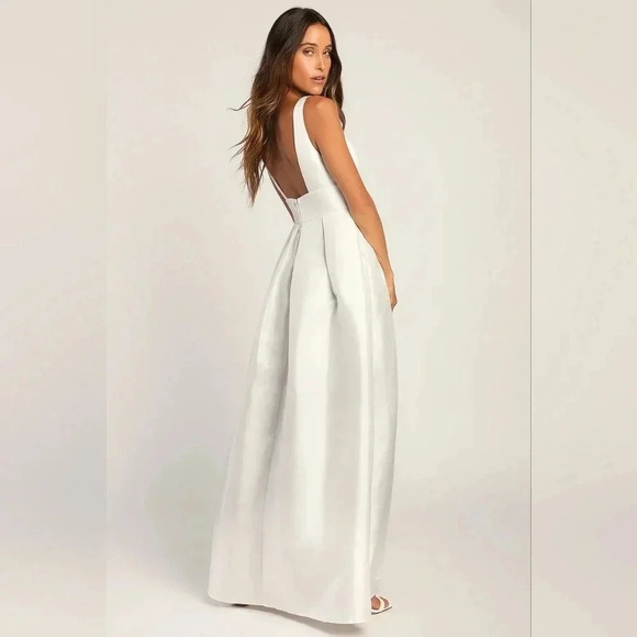 Lulus Ready For Romance Ivory Sleeveless Maxi Dress With Pockets Wedding - Picture 5 of 12